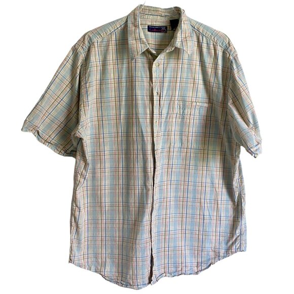 Roundtree & Yorke Collection Short Sleeve Button-Down Shirt Men's Large - Picture 2 of 7
